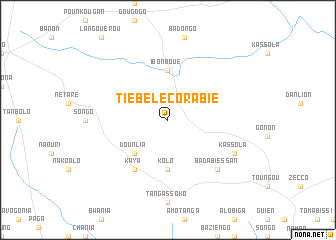 map of Tiébélé Corabie