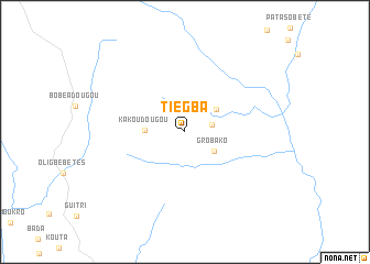 map of Tiégba