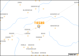 map of Tiégba