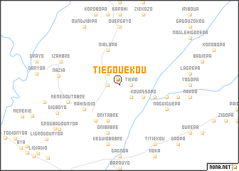 map of Tiégouékou