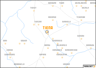 map of Tiéna