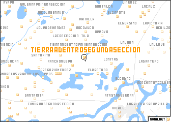 map of Tierra Adentro Segunda Sección