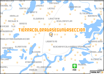 map of Tierra Colorada Segunda Sección