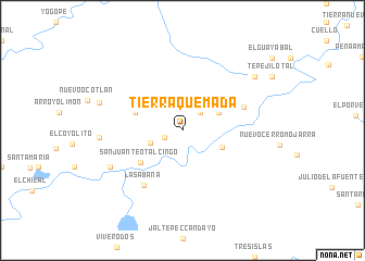 map of Tierra Quemada