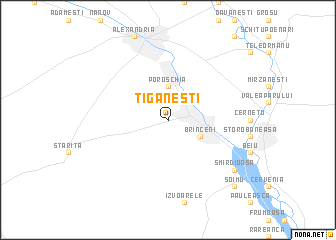 map of Ţigăneşti