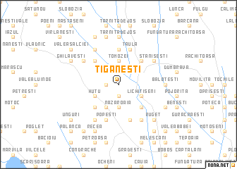 map of Ţigăneşti