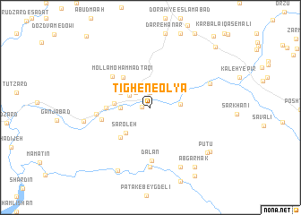 map of Tīghen-e‘Olyā