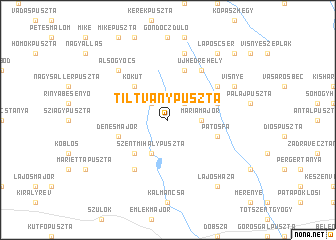 map of Tiltványpuszta