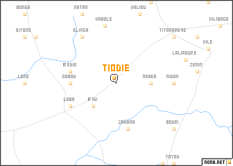 map of Tiodié
