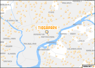 map of Tioga Park