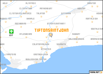map of Tipton Saint John