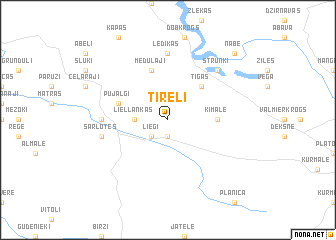 map of Tīreļi