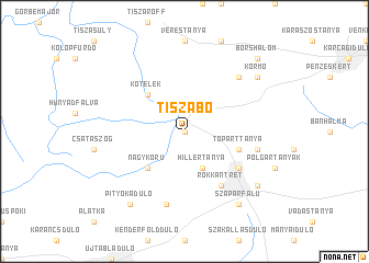 map of Tiszabő