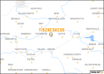 map of Tiszacsécse