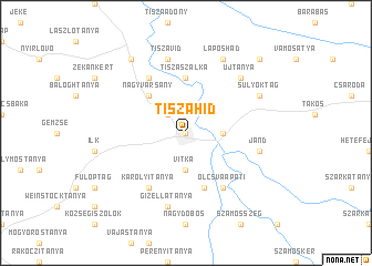 map of Tiszahíd