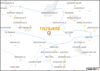 map of Tiszajenő