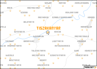 map of Tiszakanyár