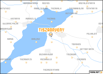 map of Tiszaörvény