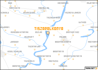 map of Tiszapalkonya