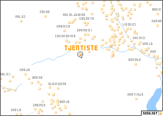 map of Tjentište