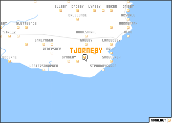 map of Tjørneby