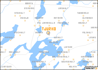 map of Tjurkö