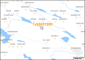 map of Tjusentorp