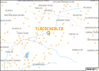 map of Tlacochcalco