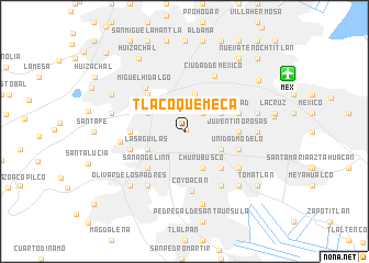 map of Tlacoquemeca