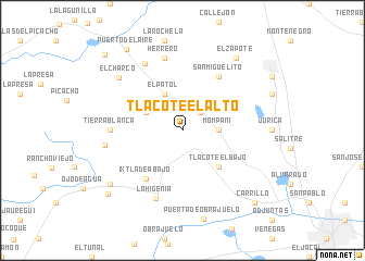 map of Tlacote el Alto