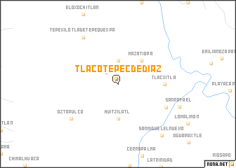 map of Tlacotepec de Díaz