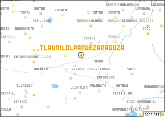 map of Tlaunilolpan de Zaragoza