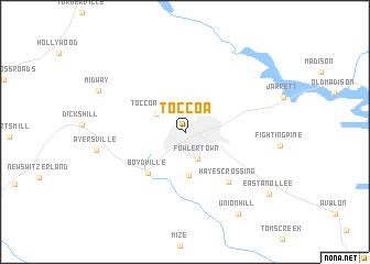 map of Toccoa