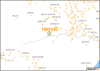 map of Tođevac