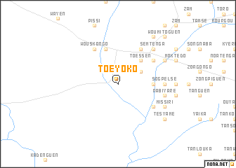 map of Toéyoko