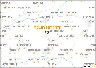 map of Tölgyestanya