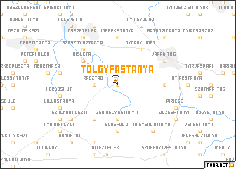 map of Tölgyfástanya