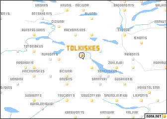 map of Tolkiškės