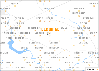 map of Tolkowiec