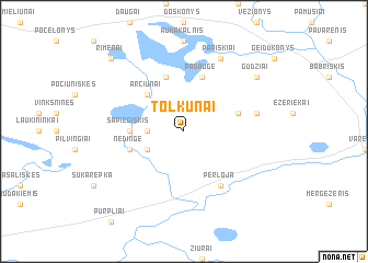 map of Tolkūnai