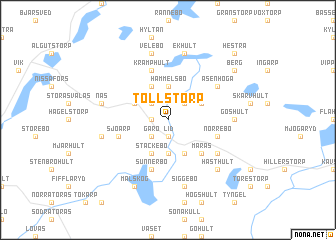 map of Töllstorp