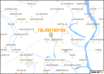 map of Tolnaitanyák