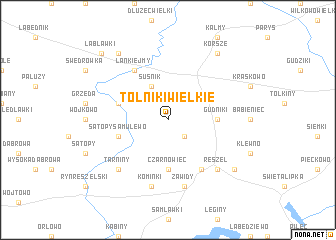 map of Tolniki Wielkie