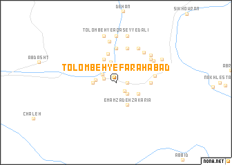 map of Tolombeh-ye Faraḩābād