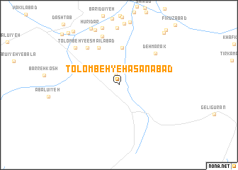 map of Tolombeh-ye Ḩasanābād