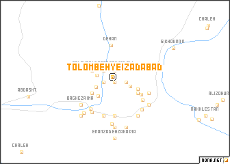 map of Tolombeh-ye Īzadābād