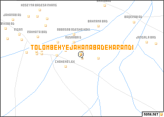 map of Tolombeh-ye Jahānābād-e Harandī