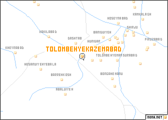 map of Tolombeh-ye Kāz̧emābād