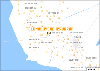 map of Tolombeh-ye Mehrāvarān