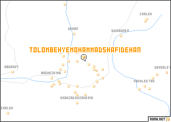 map of Tolombeh-ye Moḩammad Shafī‘ Dehān